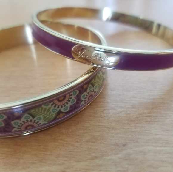 Vera Bradley Jewelry - Vera Bradley 2 piece Bangle Bracelets Plum Crazy